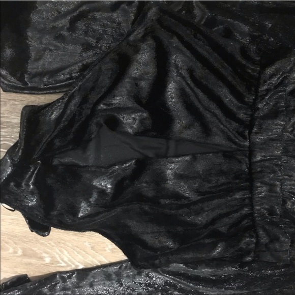 Zara Black Shiny Velvet Jumpsuit NWT - Picture 6 of 8